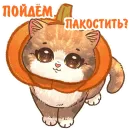 Стикер Котики и фразочки хэллоуин