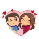 Стикер Влюблённые
