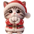 Стикер Новогодний котик