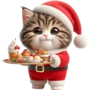 Стикер Новогодний котик