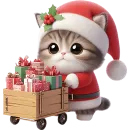 Стикер Новогодний котик