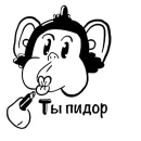 Стикер Обезьяна с кодом