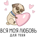 Стикер Мопсик