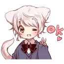 Стикер Cute cat ear boy