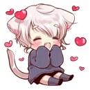 Стикер Cute cat ear boy