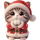 Стикер Новогодний котик