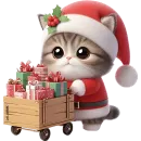 Стикер Новогодний котик