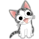 Стикер Серый Полосатый Кот