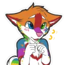 Стикер Разноцветный Лисёнок