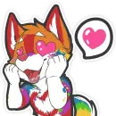 Стикер Разноцветный Лисёнок