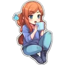 Стикер Девочки-сестрички