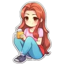 Стикер Девочки-сестрички