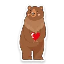 Стикер Новогодний мишка
