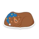 Стикер Новогодний мишка