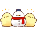 Стикер Soft and Cute Chicks Winter