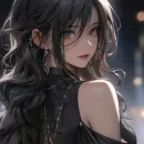 Стикер Black (anime chan)