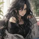 Стикер Black (anime chan)