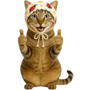 Стикер Кот с платком