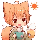 Стикер Рыжий котёнок