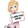 Стикер Тяночка с табличкой