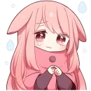 Стикер Розовый зайчик