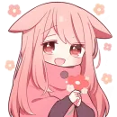 Стикер Розовый зайчик