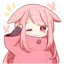 Стикер Розовый зайчик