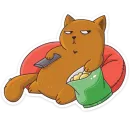 Стикер Девочка-Панда и кот Барсик