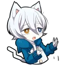 Стикер Белый котёнок 3