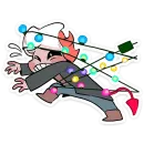 Стикер Зимние Нимб и Рожки