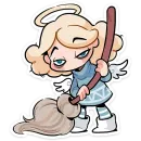 Стикер Зимние Нимб и Рожки