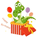 Стикер Зеленый Динозаврик