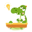 Стикер Зеленый Динозаврик